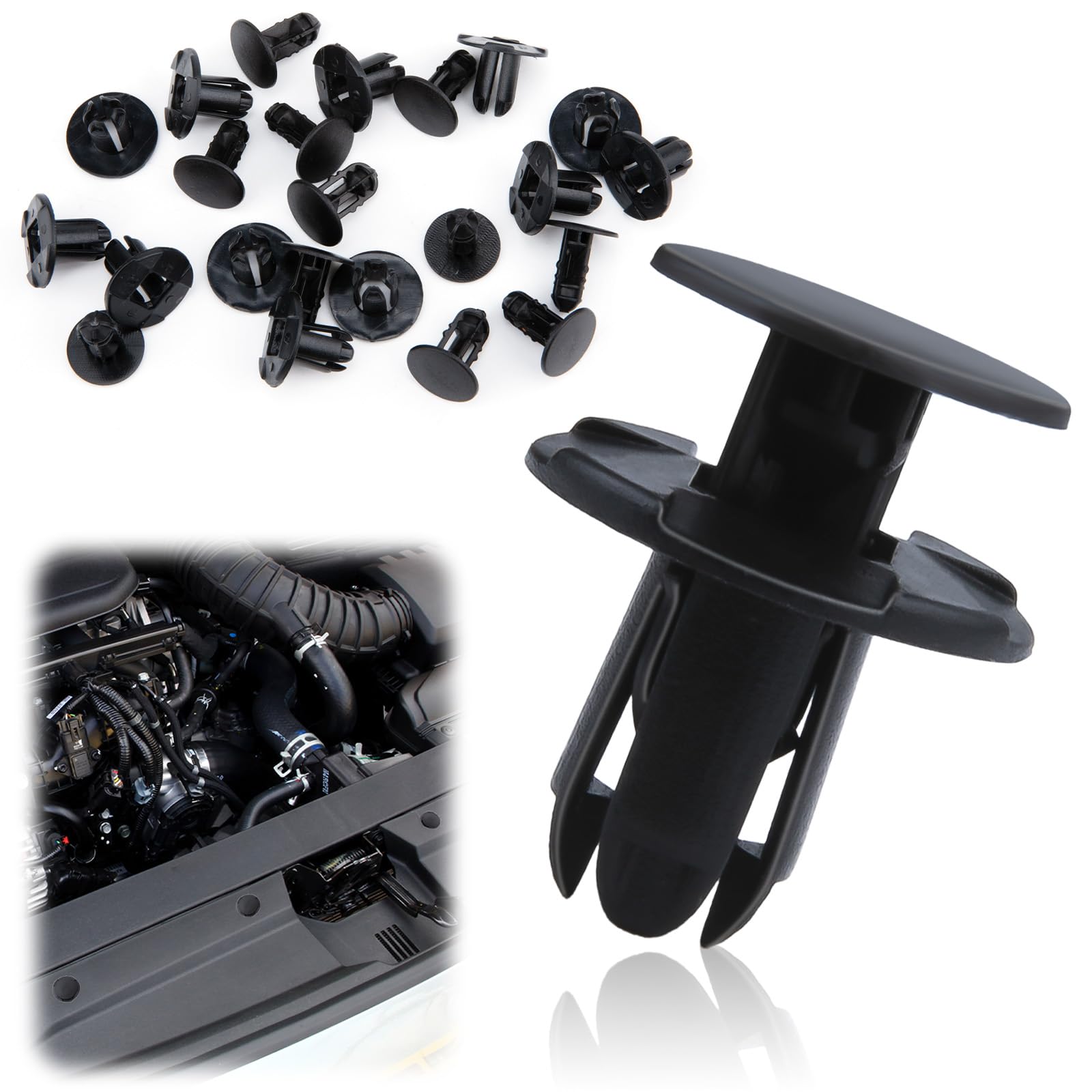 20 PCS Fender Liner Push-Type Retainer Clip Fastener Bumper Engine Under Cover Clip Car Retainer Clips Compatible with