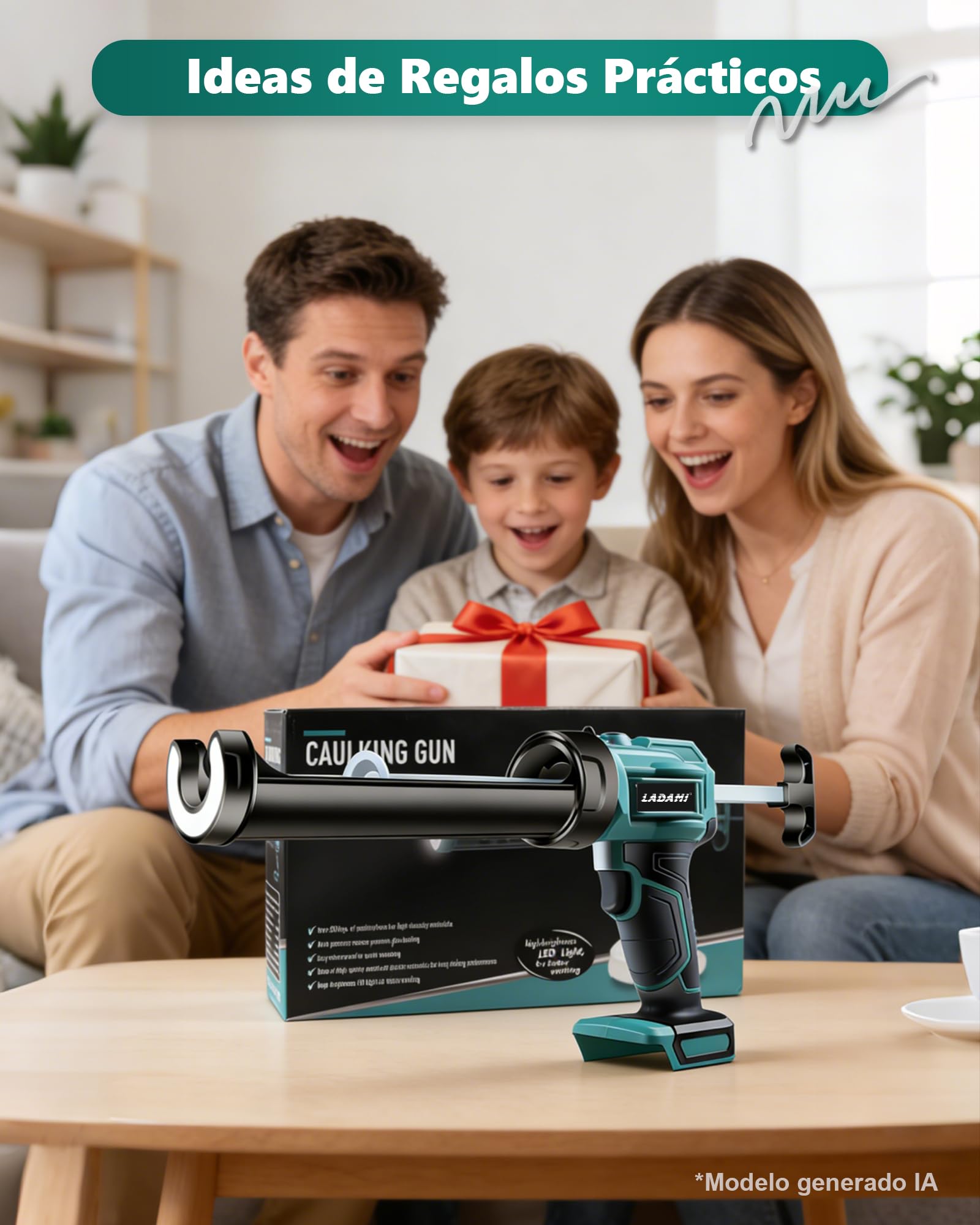 Prensa de cartuchos de batería compatible con Makita de 18 V, para batería Einhell 、para batería Bosch, con luz LED 4 velocidades ajustables, pistola de silicona eléctrica para cartuchos de 300