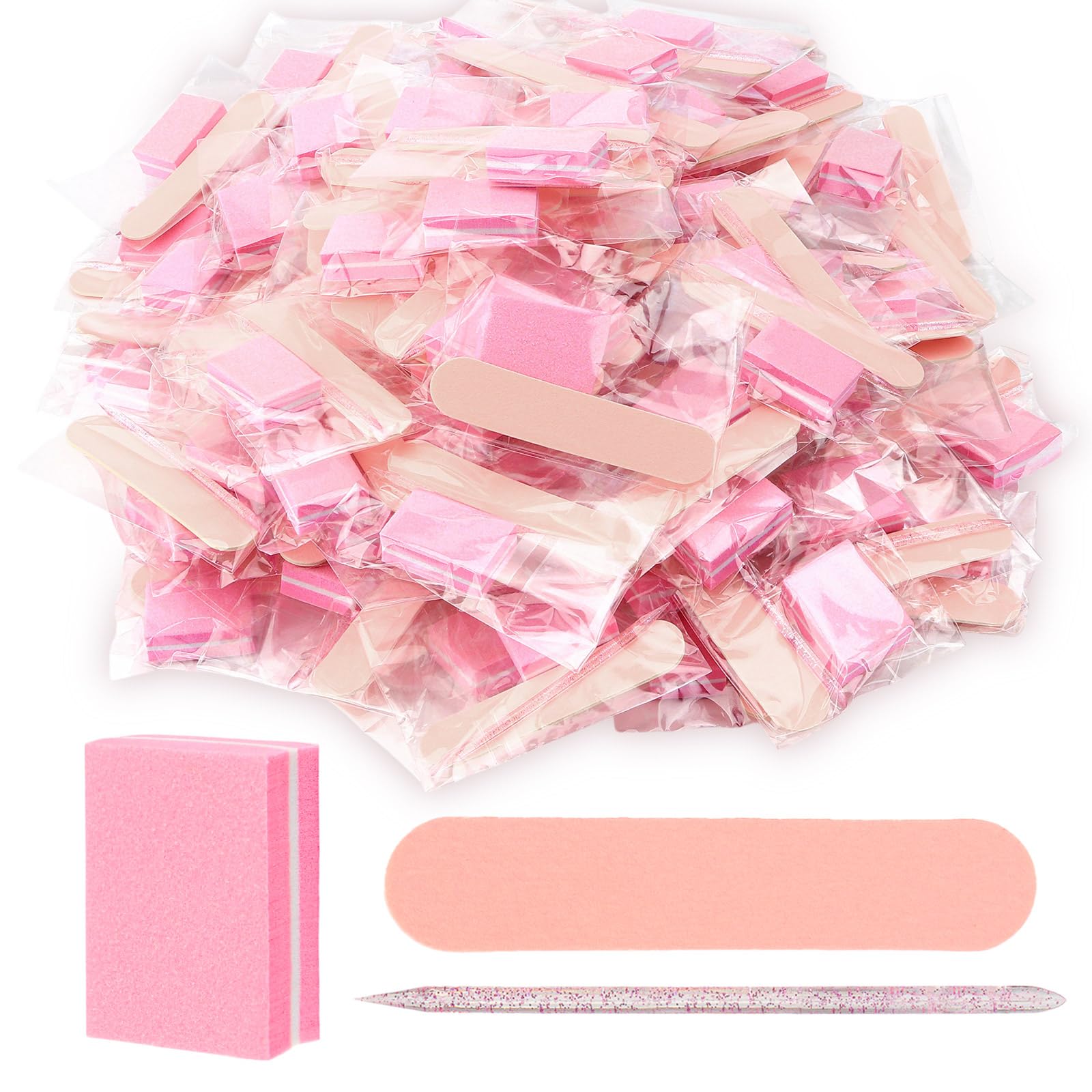 40 Sets Pink Professional Manicure Press On Nail Tool Kit