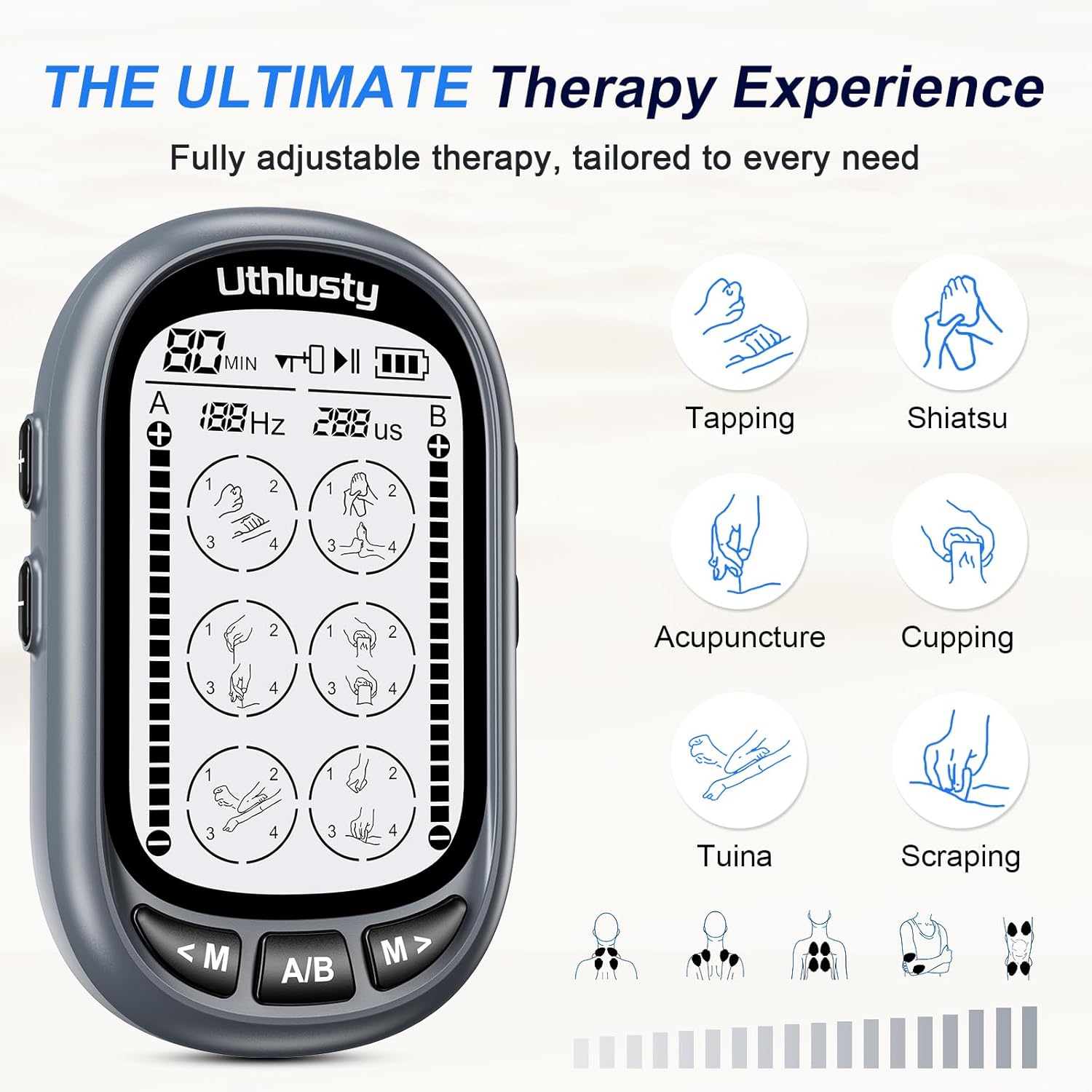 TENS Unit Muscle Stimulator for Pain Relief Therapy–Dual Channel 24 Modes TENS Machine&EMS Muscle Stimulator,Upgraded Large Screen Portable Muscle Stimulator for Back,Shoulder,& Neck Pain with 10 Pads