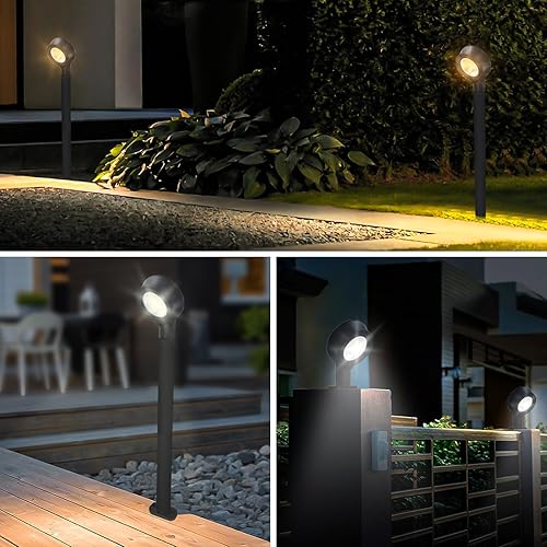 Miniatura 7 de Luces solares para camino, luces solares LED de jardín de 300 lm, opciones LED blancas brillantes y cálidas, luces solares en forma de L, luces