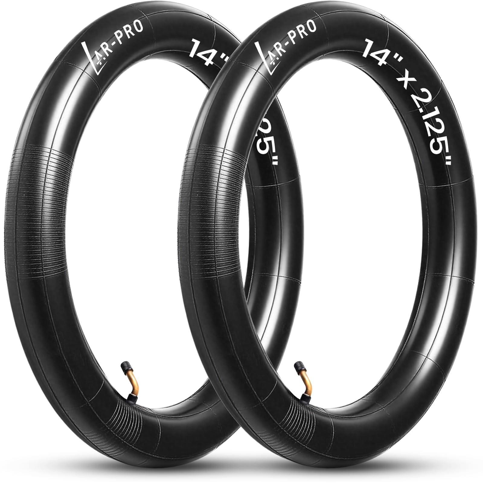 AR-PRO 2-Pack 14x2.125 Inner Tubes, Heavy-Duty 57-254 Electric Scooter &amp; E-Bike Replacement Tubes with CR202 Angled Valve Stem for 14-Inch Wheels