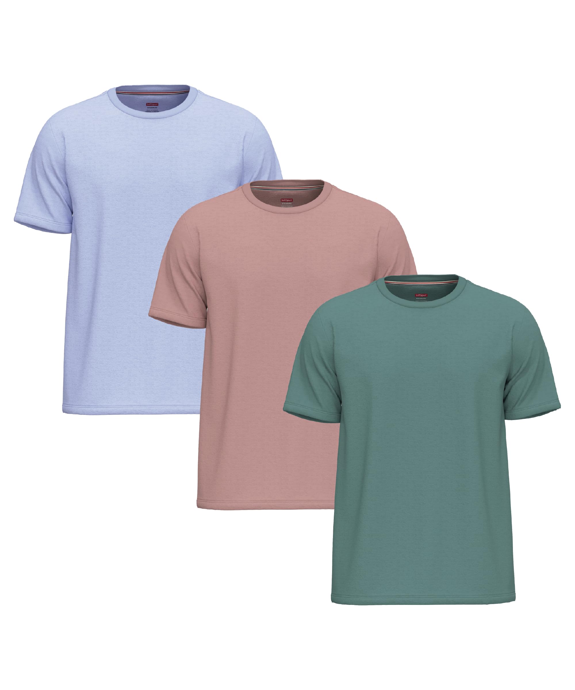 Softspun Men's Pack3 [Modern Collection] 3 Pack T-Shirts Tshirts Multipack Teeshirt Pack Tees Shirt Pack T-Shirt For Plain Shirt Plain Shirts Man