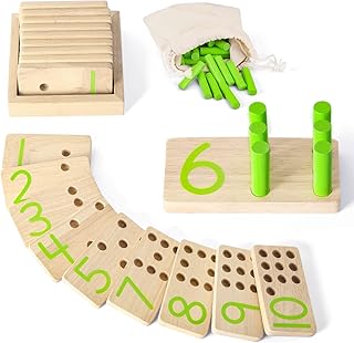 DINORUN Montessori Toys, Peg Board Toddler Toys, Counting Wooden Toys with 57 Pegs, Math Manipulatives, Montessori Toys for 3 Year Old & Kindergarten Learning Activities