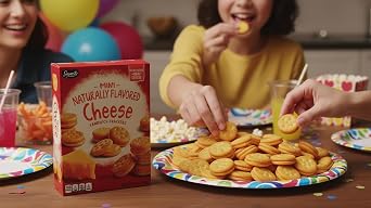2 Boxes - Naturally Flavored Cheese Mini Sandwich Crackers 8.8 oz Each Box Delicious Baked Snack Crackers, Perfect for On-the-Go, Lunches & Parties