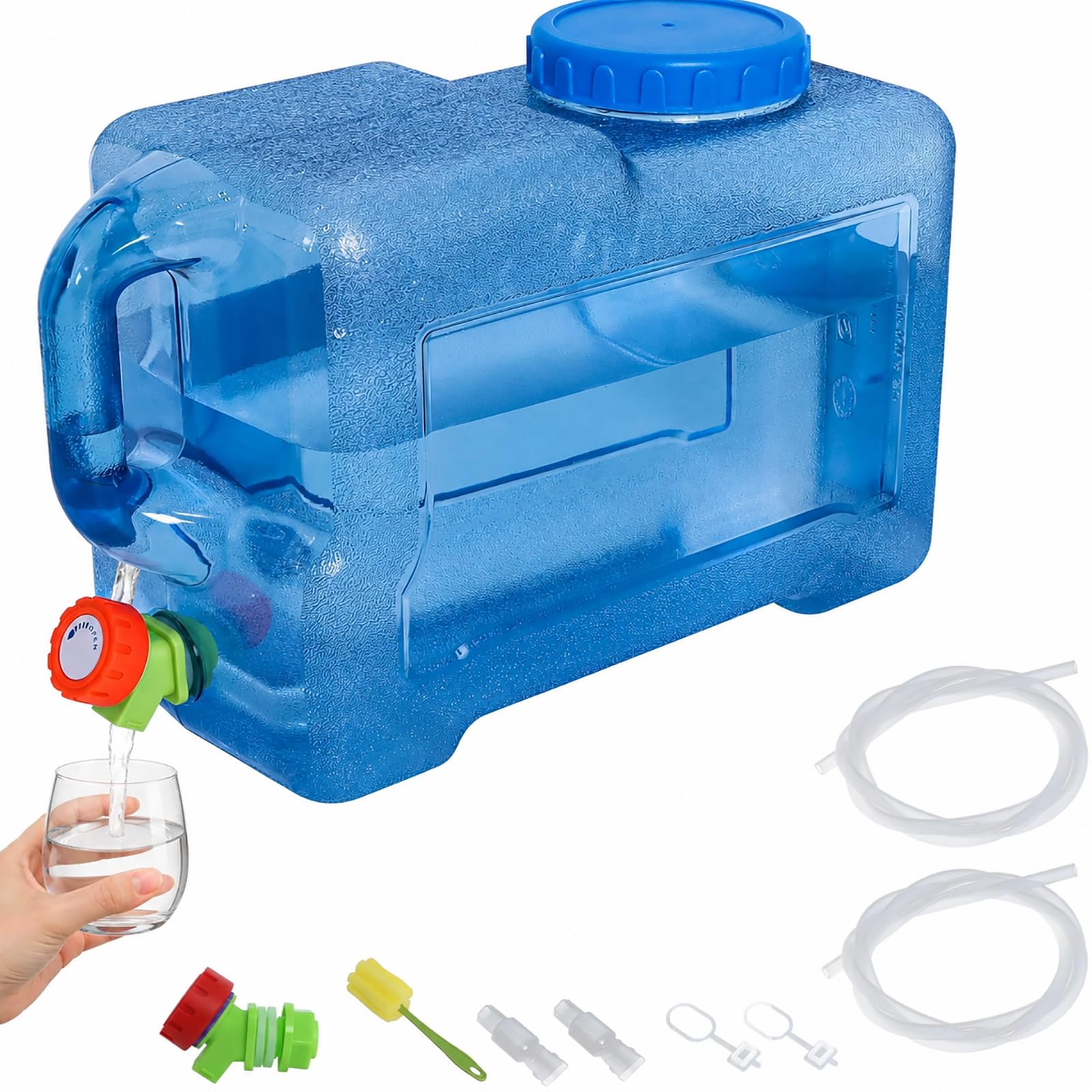 Gekufa Bidon d'eau de 12 l Robinet, réservoir d'eau de Camping poignées | réservoir d'eau, distributeur d'eau, bidon d'eau potable portable les voyages en plein air, la randonnée, la caravane,