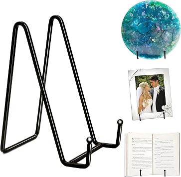 3 Pack 6" Metal Square Plate Stands for Display,Plate Holders Display Stands Can Be Used for Picture Stands,Book Stands for Display,Plate Display Stands,Easel,Photo Frame Stands,Plaque Stands,Desktop Stand.