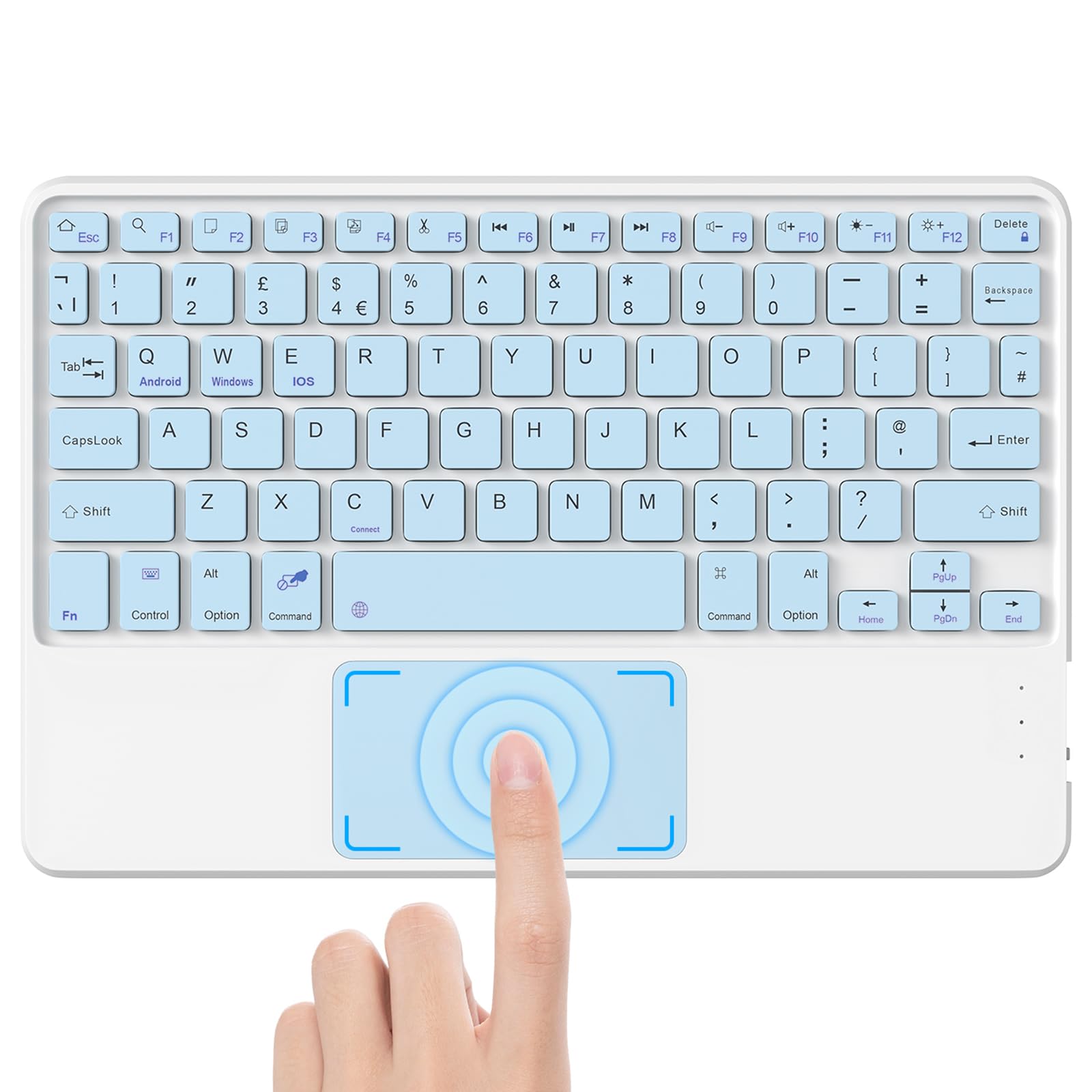 Teclado Bluetooth con panel táctil SOPPY para controlar 3 dispositivos sin usar ratón 8