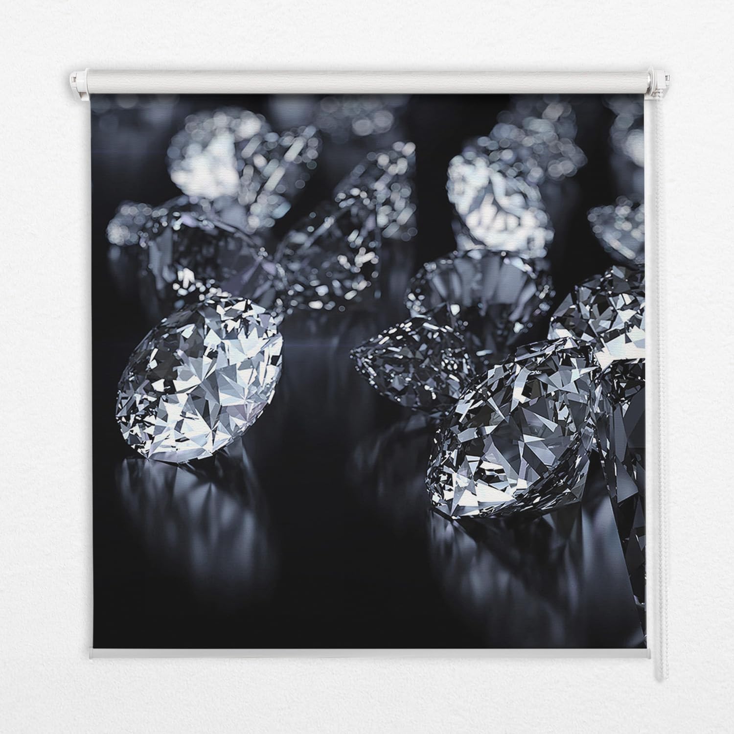 Store enrouleur sans perçage 50x50 cm perméable au motif de diamants pour intérieur