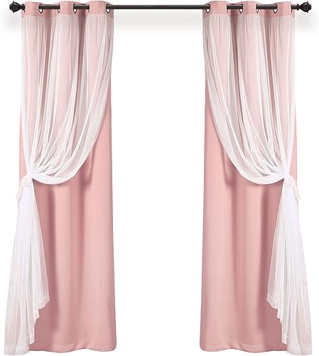 Miniatura 10 de Lush Decor - Panel de cortinas traslúcidas con ojales, con forro opaco aislante, juego de cortinas para oscurecer la habitación (par), 38 pulgadas