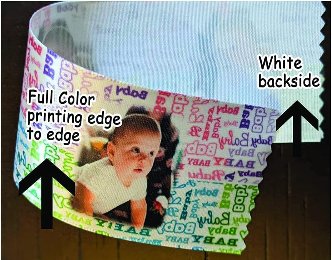 Personalized Ribbon with Logo for Business Branding Satin Grosgrain Custom Printed Full Color 1 1/2" -16.6 Yards / 50 Feet