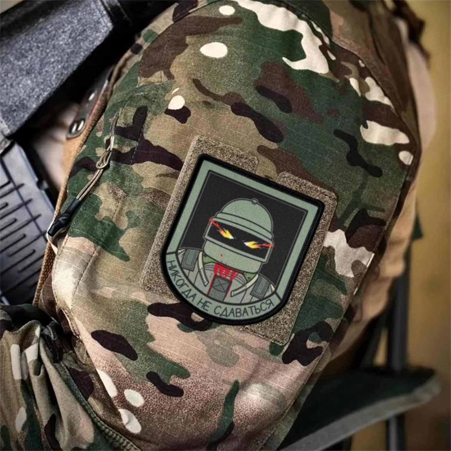 7.2x8cm Heavy Soldier Printed Tactical Morale Patch Hook Loop Vest Backpack image 4
