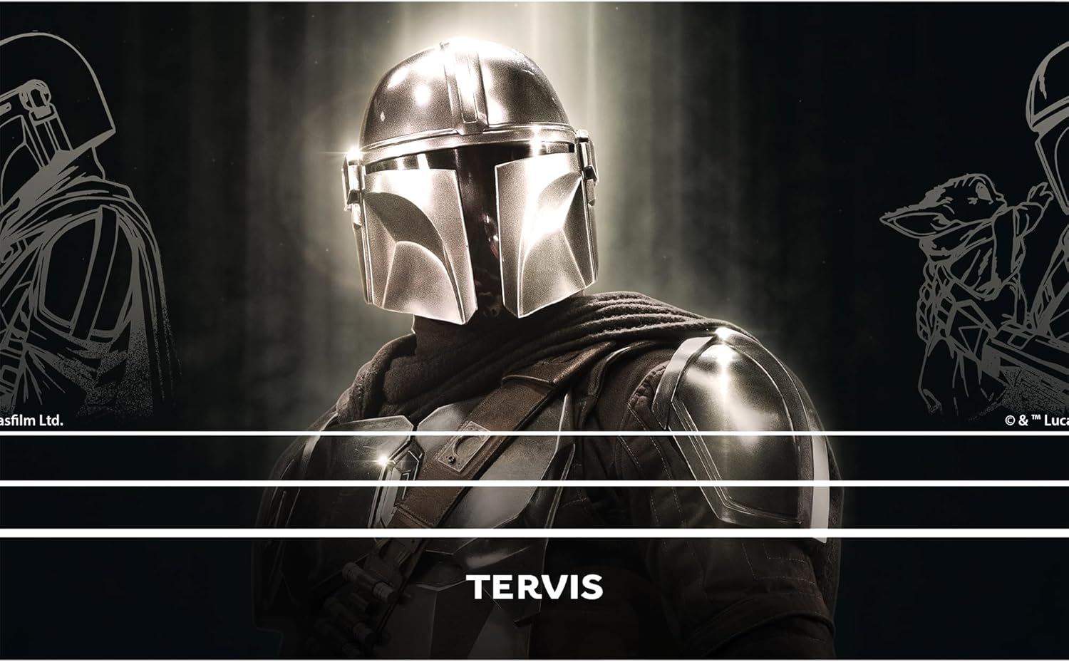 Tervis Traveler Star Wars - The Mandalorian Chrome Triple Walled Insulated Tumbler Travel Cup Keeps Drinks Cold & Hot, 20oz, Stainless Steel - Image 2