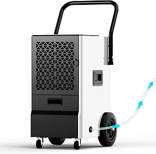EUHOMY 160 Pint Commercial Dehumidifier for Basement & Warehouse - 7000 Sq Ft, Drain Hose, Timer, Wheels, 4.3 Stars