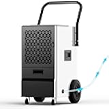 EUHOMY 160 Pints Commercial Dehumidifier, Large Dehumidifier With Drain Hose, Timer and 4 Wheels,Industrial Dehumidifiers for Flood Repair, Drying Basement, Warehouse and Factory