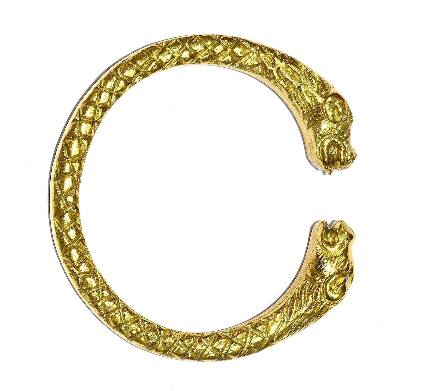 Gold Plated Tiger Kada Bracelet with Amber for Men'sBrass Round Kada Bracelet Traditional Indian Kada Handmade