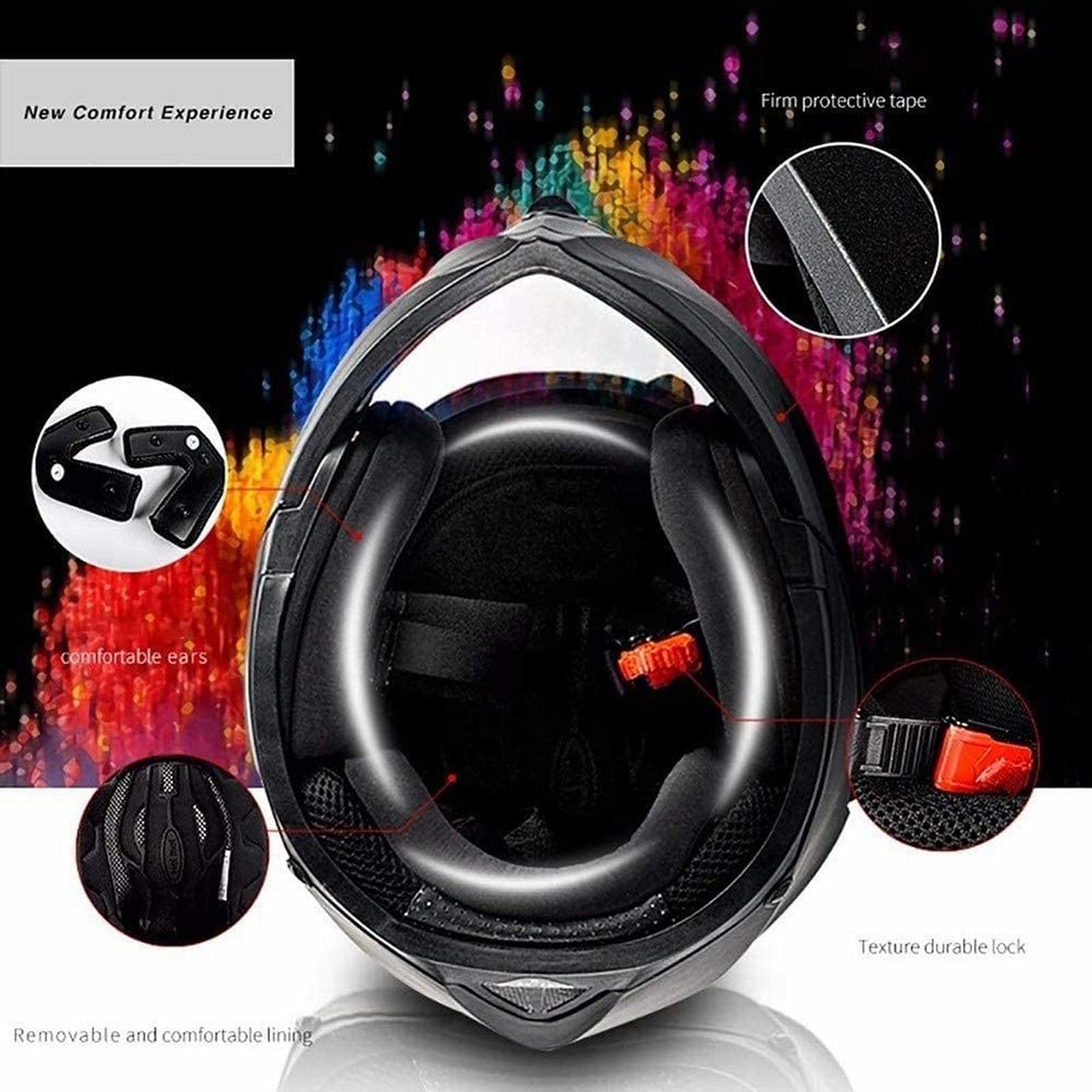 Casco Modulare Bluetooth Integrato, Casco Moto Flip Up Omologato ECE, con Doppia Visiera Anti-Appannamento HD Bluetooth Integrato per Casco da Motociclista Certificazione DOT/ECE Unisex O,XXL:63-64CM