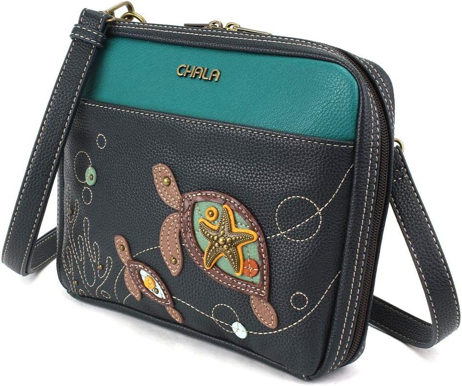 Chala Handbags Two Turtles Companion Organizer Crossbody Handbag - Turtle Lovers