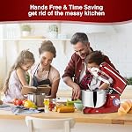 KUCCU 660W Stand Mixer, 6.5 Qt Tilt-Head Food Dough Mixer, 6+P Speeds Kitchen Electric Mixer with Stainless Steel Bowl,Dough Hook,Whisk, Beater, Egg white separator - Red