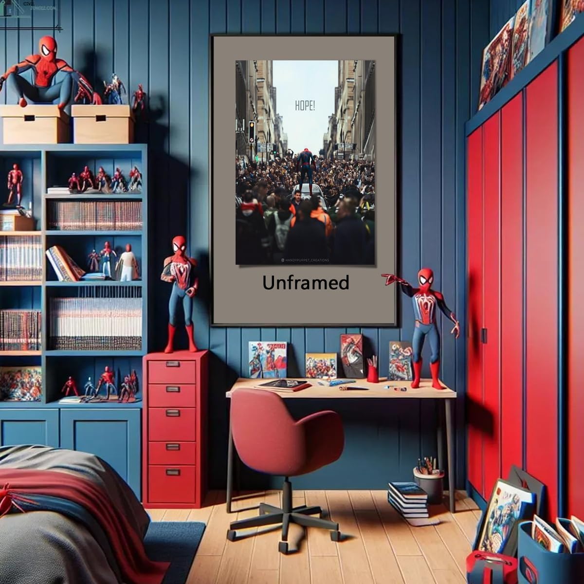 COMOR MOVIE Spiderman Poster For Fans Kids Birthday Party Decorations Gitfs-Spider-Man Wall Art-Spiderman Wall Decor-Canvas Prints Picture For Teen Boy Girls Bedroom Decor image 3