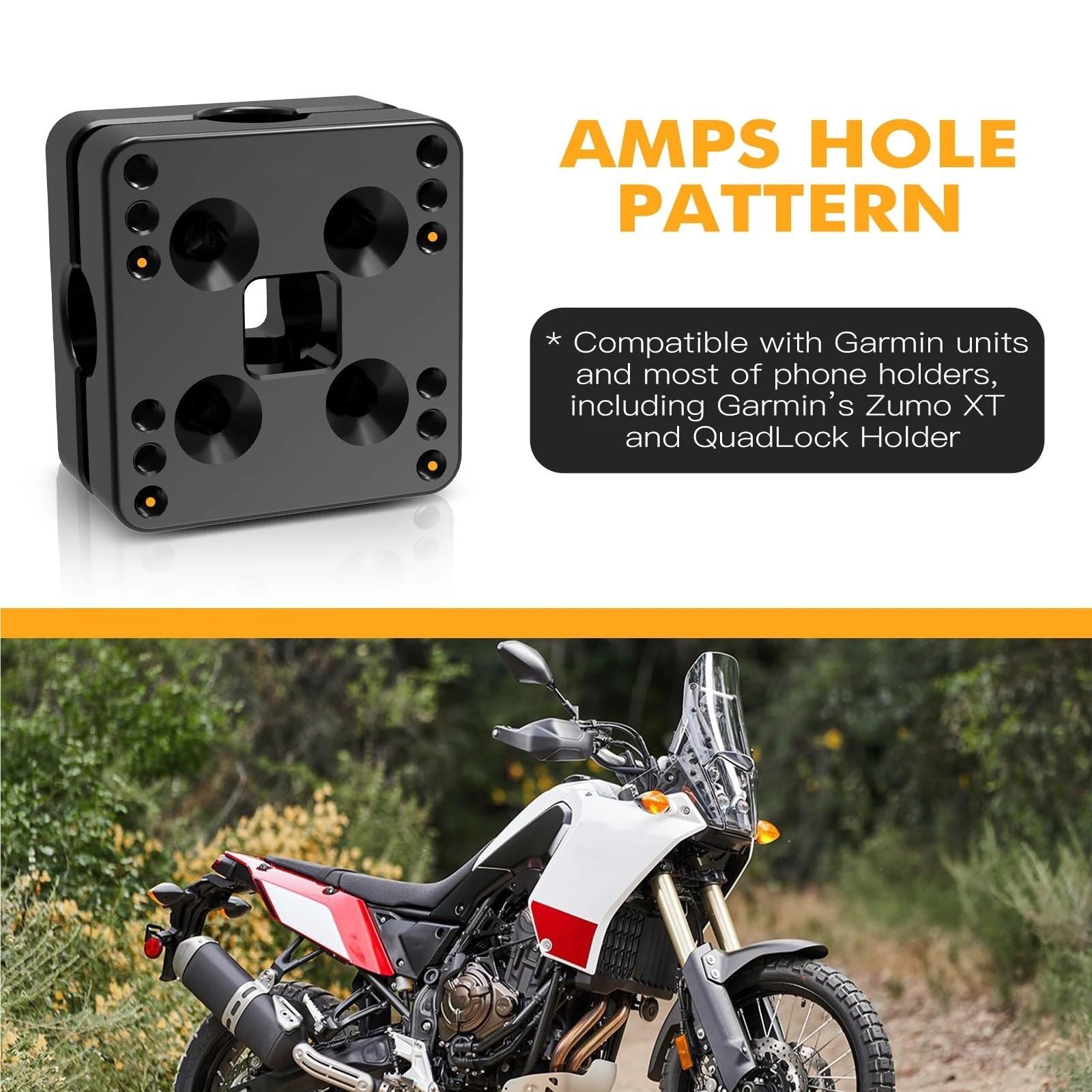 Motocyklowy uchwyt nawigacyjny GPS Uchwyt nawigacji GPS 12 mm, Do do Yamahy Tenere 700, Do do Bmw R1200GS, R1250GS, R1250, 2014-2022 Uchwyt na telefon