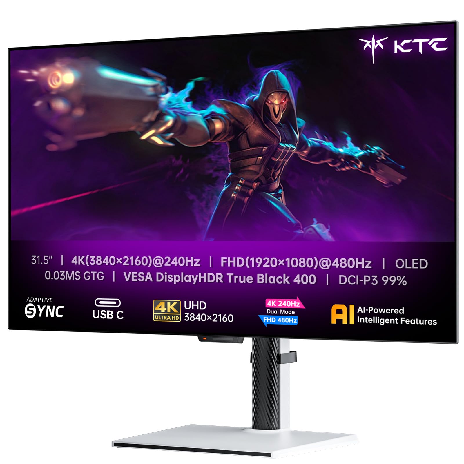 KTC 4K OLED 32 inch screen, dual mode gaming PC screen 4K@240Hz
