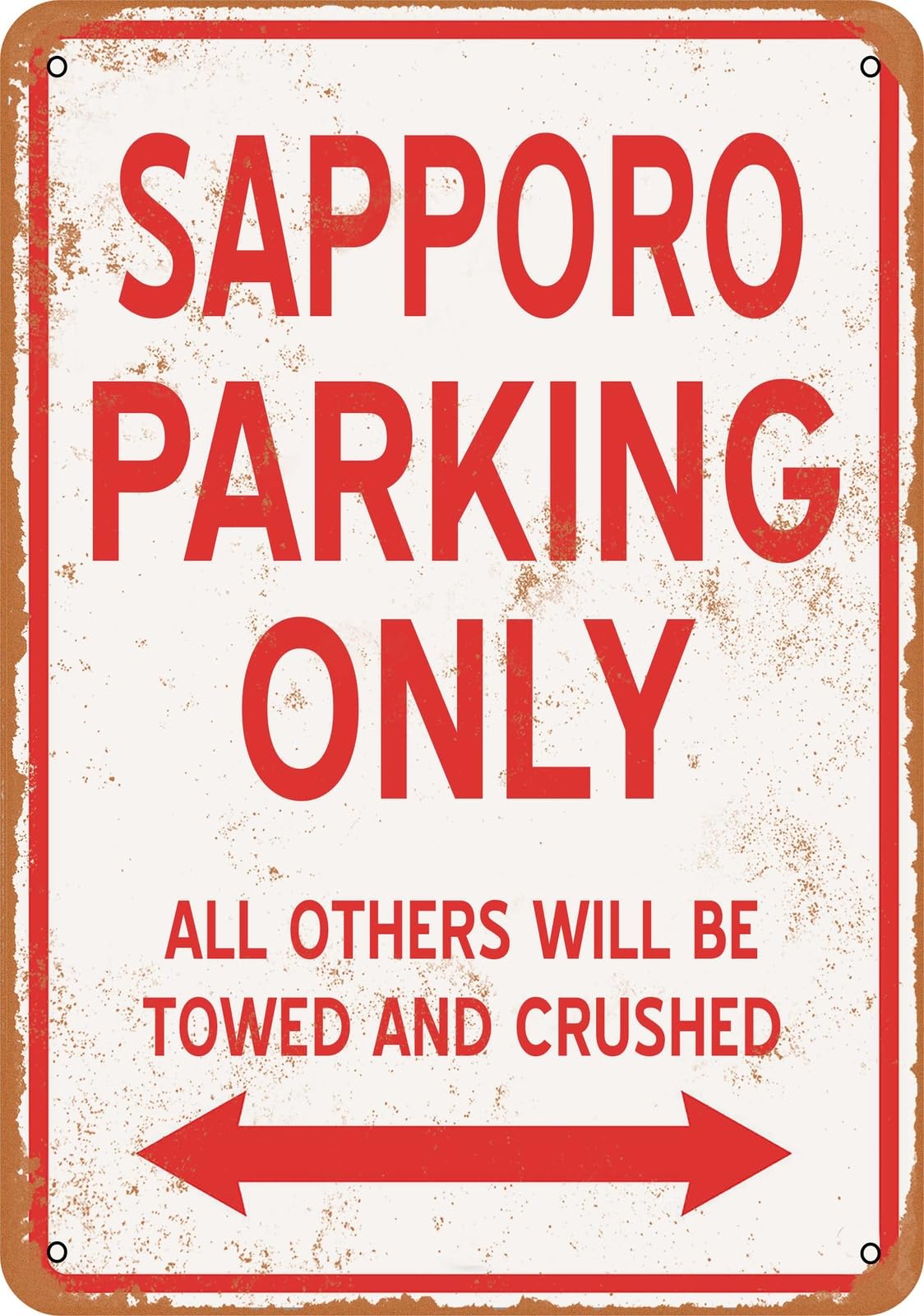Metal Sign - SAPPORO PARKING ONLY - Vintage Look home decor