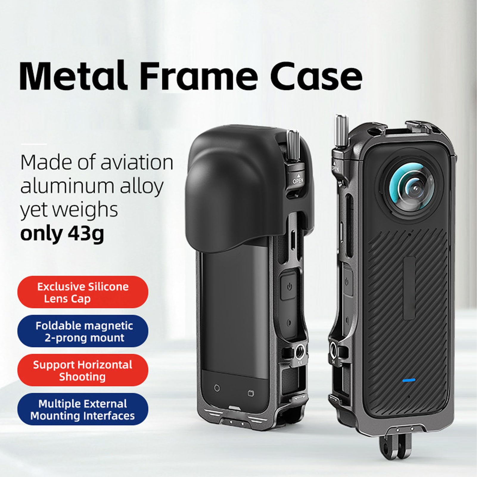 TARSHYRY Custodia per Fotocamera, Lega di Alluminio in Gabbia e Silicone con Imbottitura in Schiuma Morbida Custodia per Fotocamera Azione