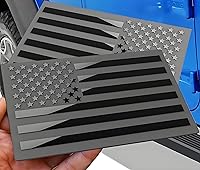 Synrroe Metal Black American Flag Decal Emblem Pair for Car Truck SUV - 5x3 Inch 3D Embossed Patriotic Badges