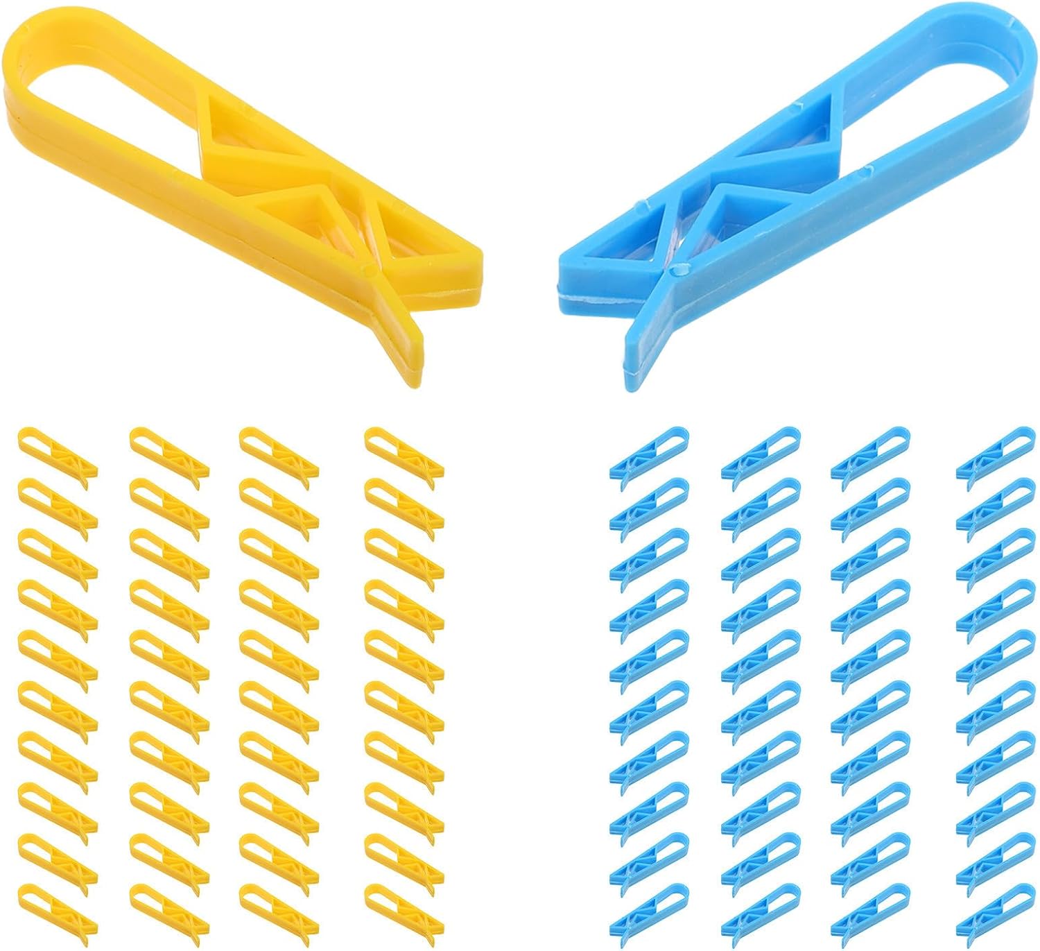 100pcs Reusable Plastic Trash Can Bag Clips with Tool-free Installation and Sturdy Wear-resistant Design for Secure Kitchen and Indoor Waste Bin Lid Holding
