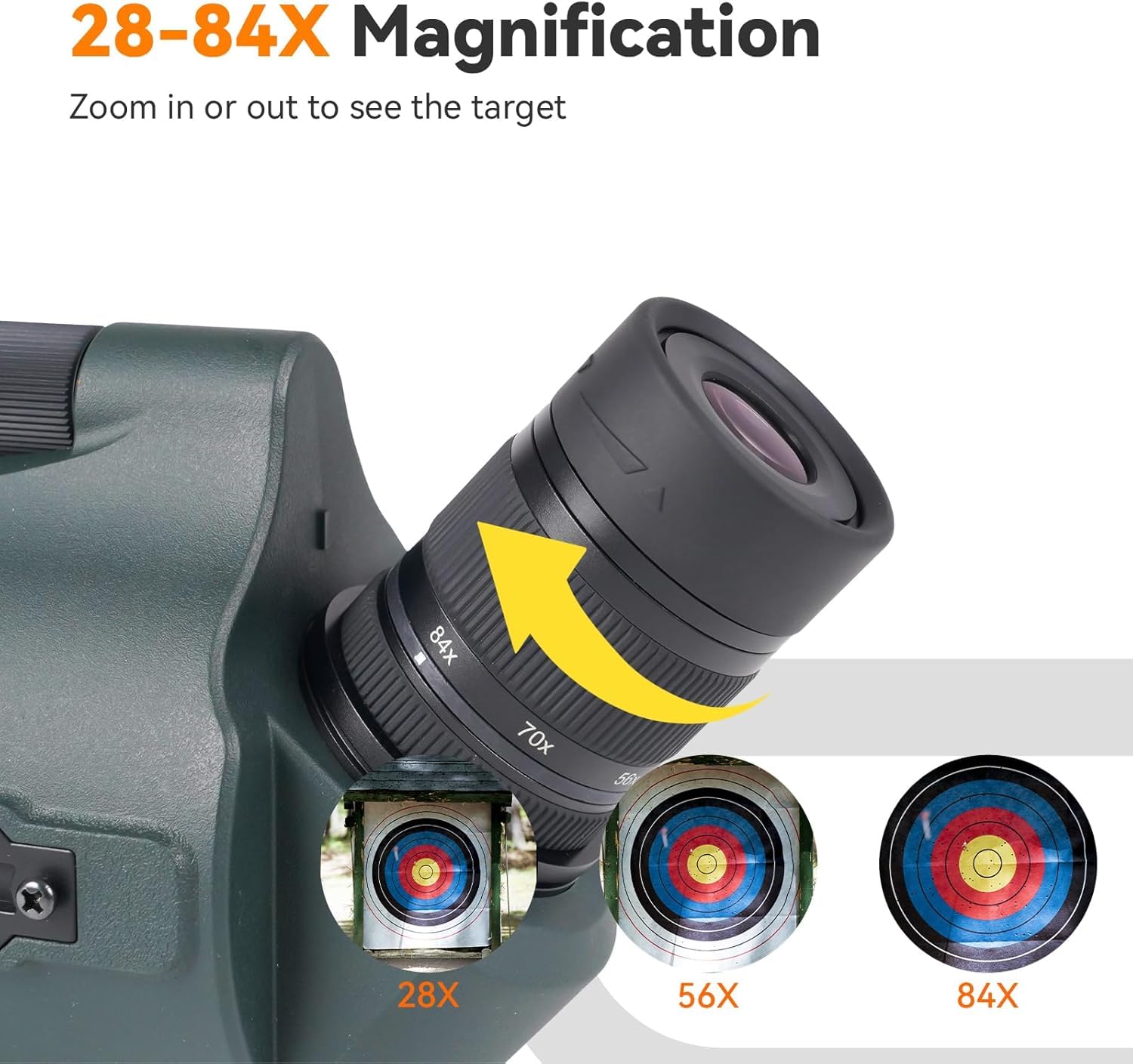 Svbony SV41Pro Mak 28-84X80 Spektiv mit SC002 WiFi Spektiv Kamera, FMC Dual Speed Fokus für Sportschützen, Wasserdichtes Spektive mit Stativ für Vogelbeobachtung Mond Astronomische Beobachtung, Starg