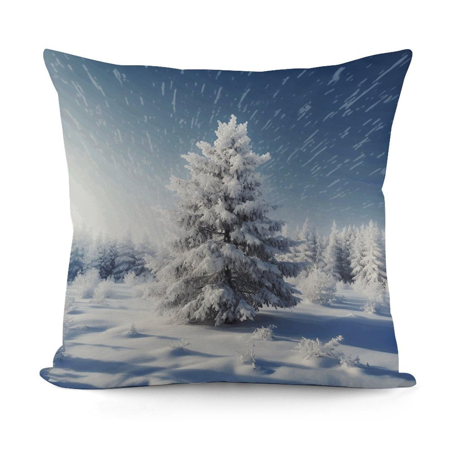 VstaDank Snow Pine Tree Christmas Throw Pillow Cover Soft Square Cushion Cover Art Artwork Pillow Covers Mordern Couch Pillow Covers Decorative Cushion Case for Chair Couch Bedroom Living Room