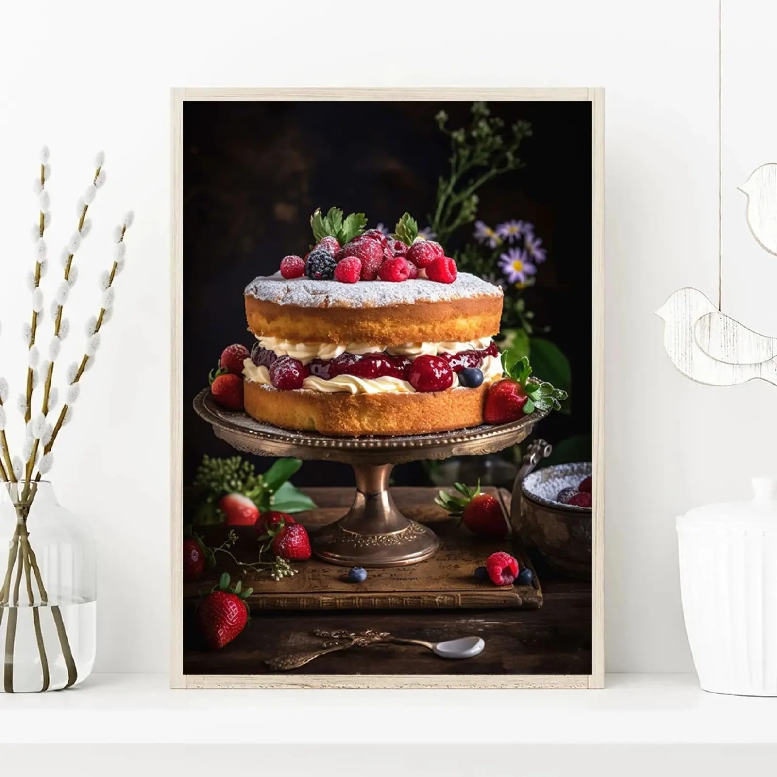 Impression sur toile dessert élégante grand format pour mur de café - 6