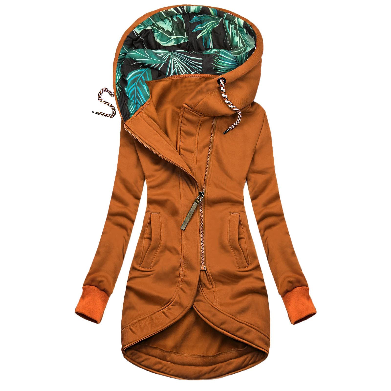 Womens Coats Quilted Lined Parka Jacket Zip Up Hoodies Padded