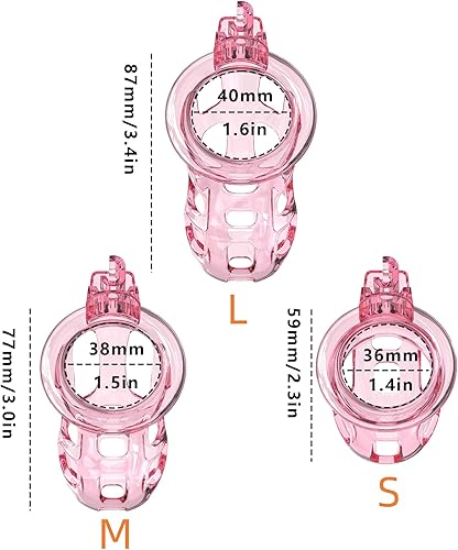 Vista 7 de Soft Rubber Male Chastity Cage, with 6 Size Rings, Invisible Lock Man Penis Exercise Bondage Gear & Accessories Lightweight Adult Sex Toys (Black, L)