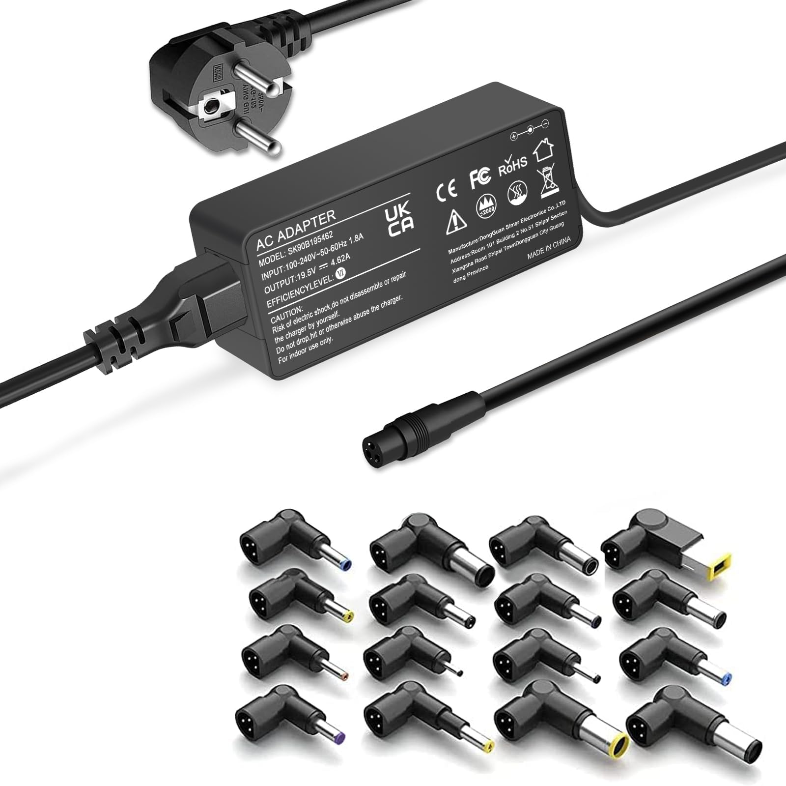 90W Chargeur D'alimentation Universel Compatible Pour Ordinateurs Portables Acer Asus Dell HP Lenovo Samsung Sony - Foto 11