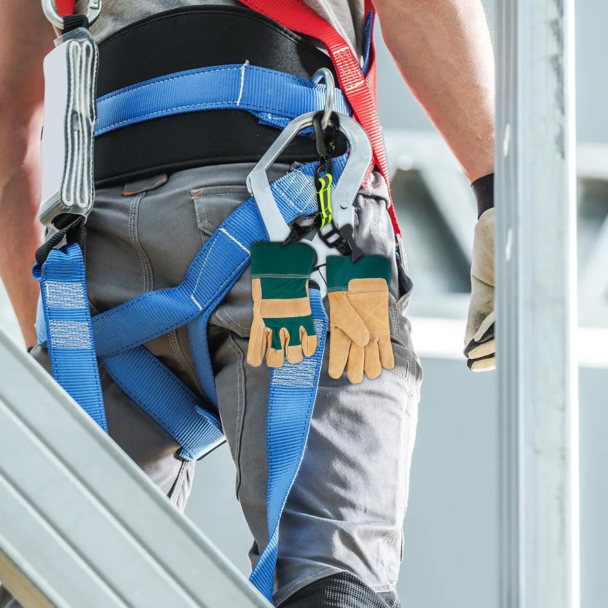 4 Stück Feuerwehr Handschuhhalter Set, Doppelter Clip Handschuhe Halterung, mit Wanderschnalle Handschuhklammer Feuerwehr, für Aufhängen Handschuhen, Schutzhelmen, Handtüchern