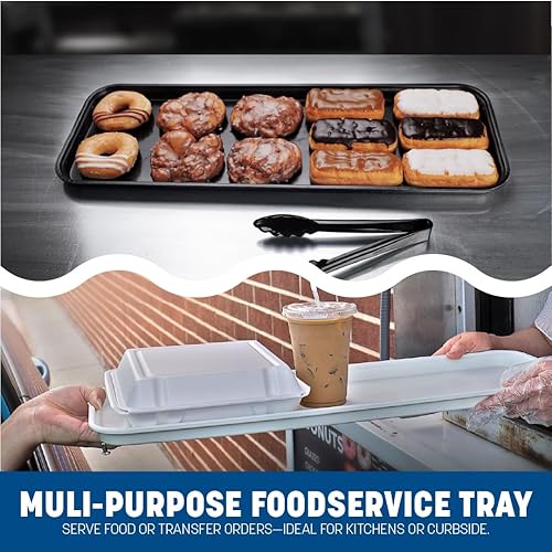 Miniatura 5 de Carlisle FoodService Products 1230FMT301 Bandeja de exhibición de servicio de alimentos, 30 x 12 pulgadas, color blanco (paquete de 12) Blanco