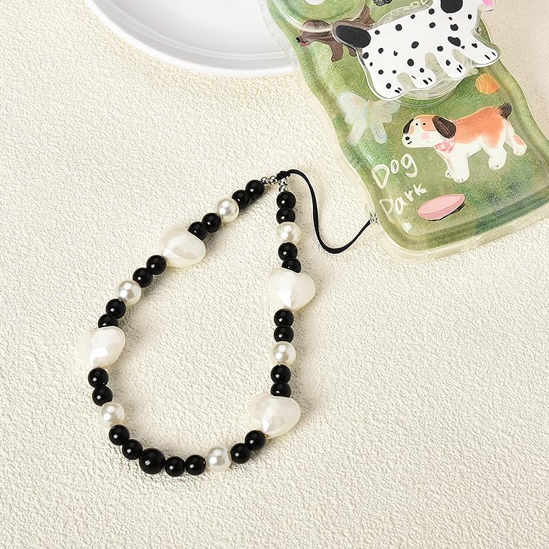 Miniatura 6 de Kilener Dije de corazón para teléfono con cuentas para teléfono, correa de muñeca para funda de teléfono, dijes para teléfono para mujeres y niñas,
