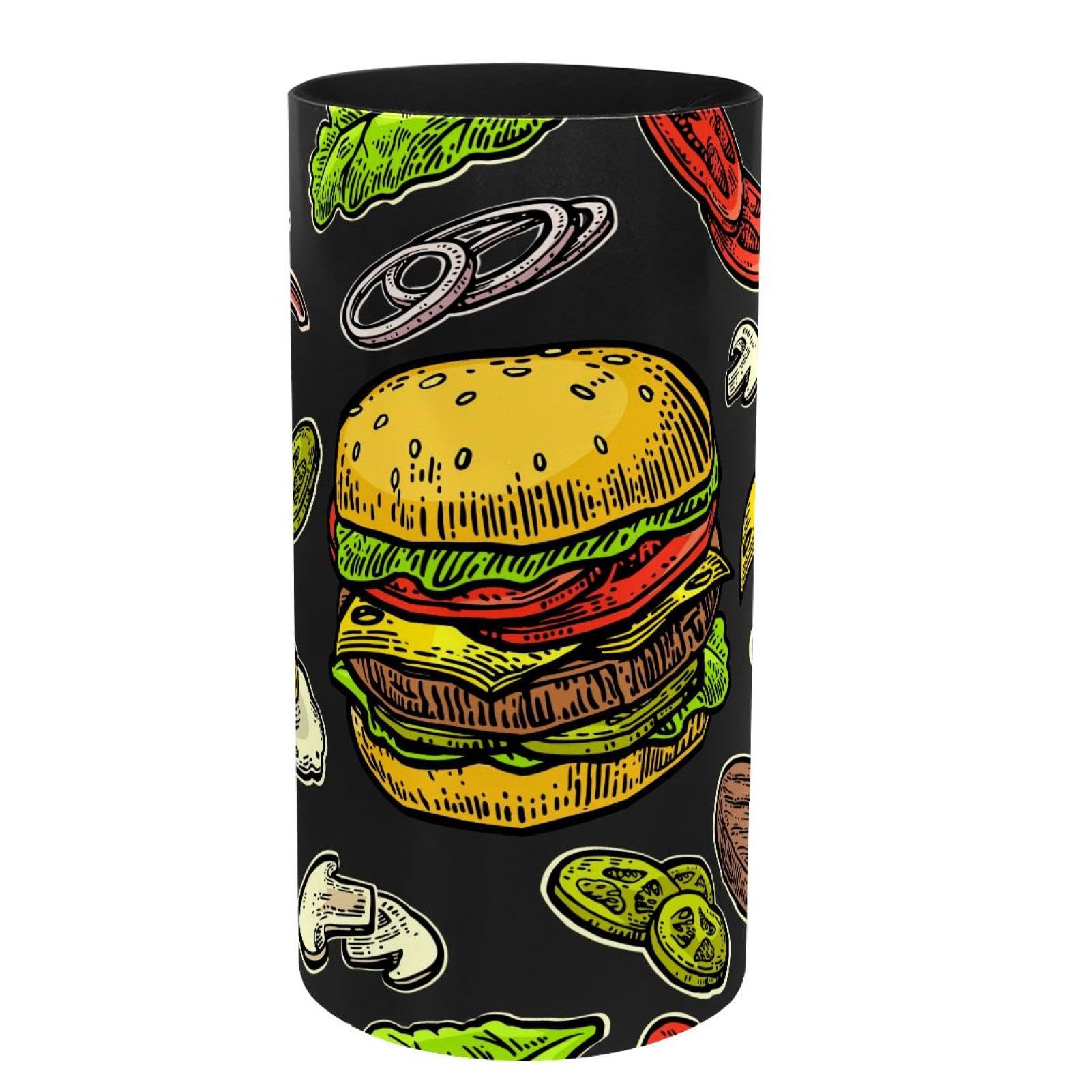 Porte-stylos bureau et boîte à musique motif hamburger légume