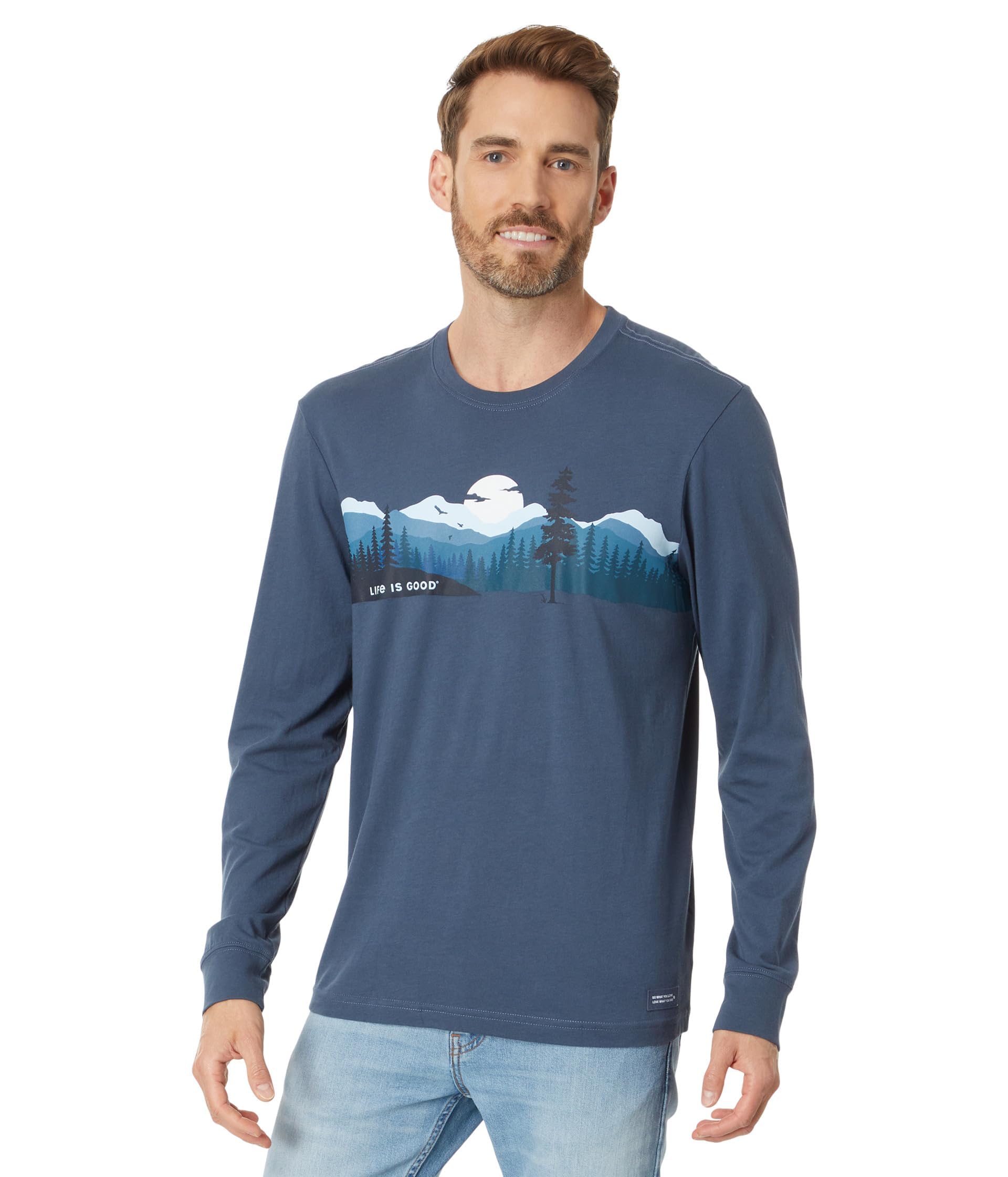 Life is GoodOutdoor Mountain Landscape Long Sleeve Crusher-Lite™ Tee