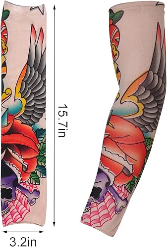 Miniatura 2 de HOVEOX Mangas temporales de tatuaje para brazos, mangas de protección solar para brazo de tatuaje falso, 20 unidades