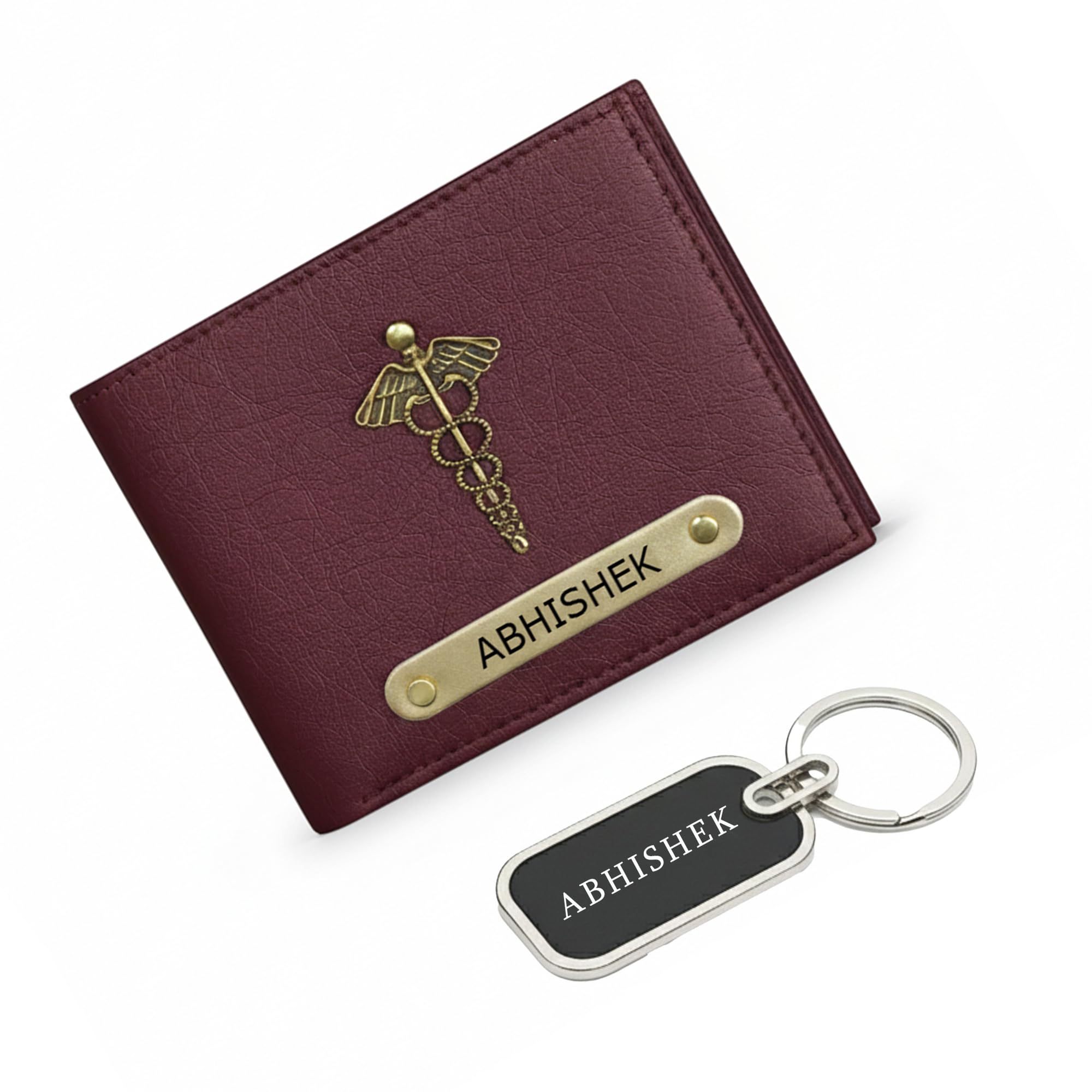 Personalized Leather Wallet for Men | Leather Passport Cover Holder for Men & Women | Customized Gifts with Name & Charm | Gift for Boys, Husband, Brother (Wallet, Jet Brown Wallet with Keychain)