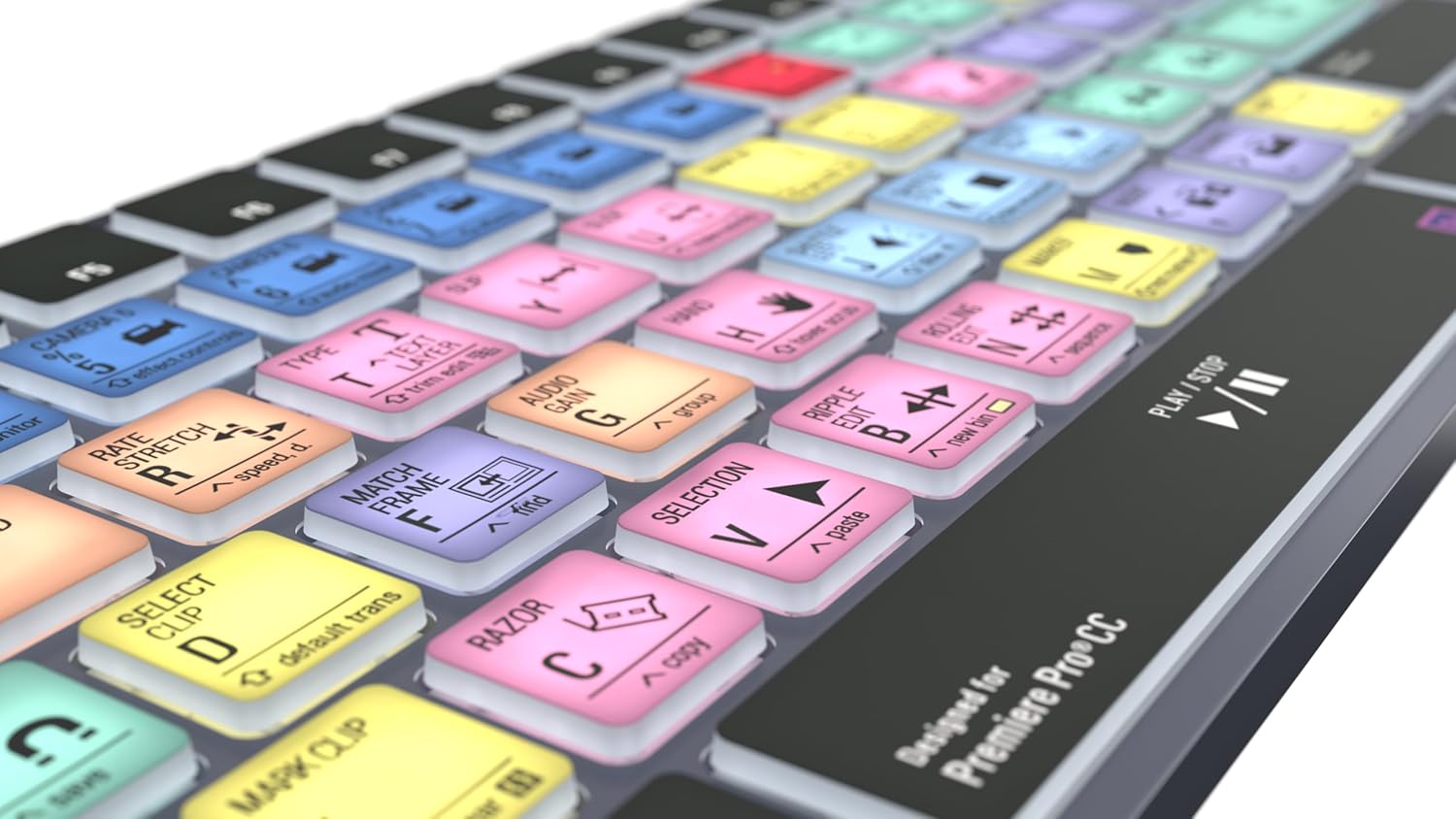 Logickeyboard Titan Wireless Backlit Keyboard for Adobe Premiere Pro - Windows