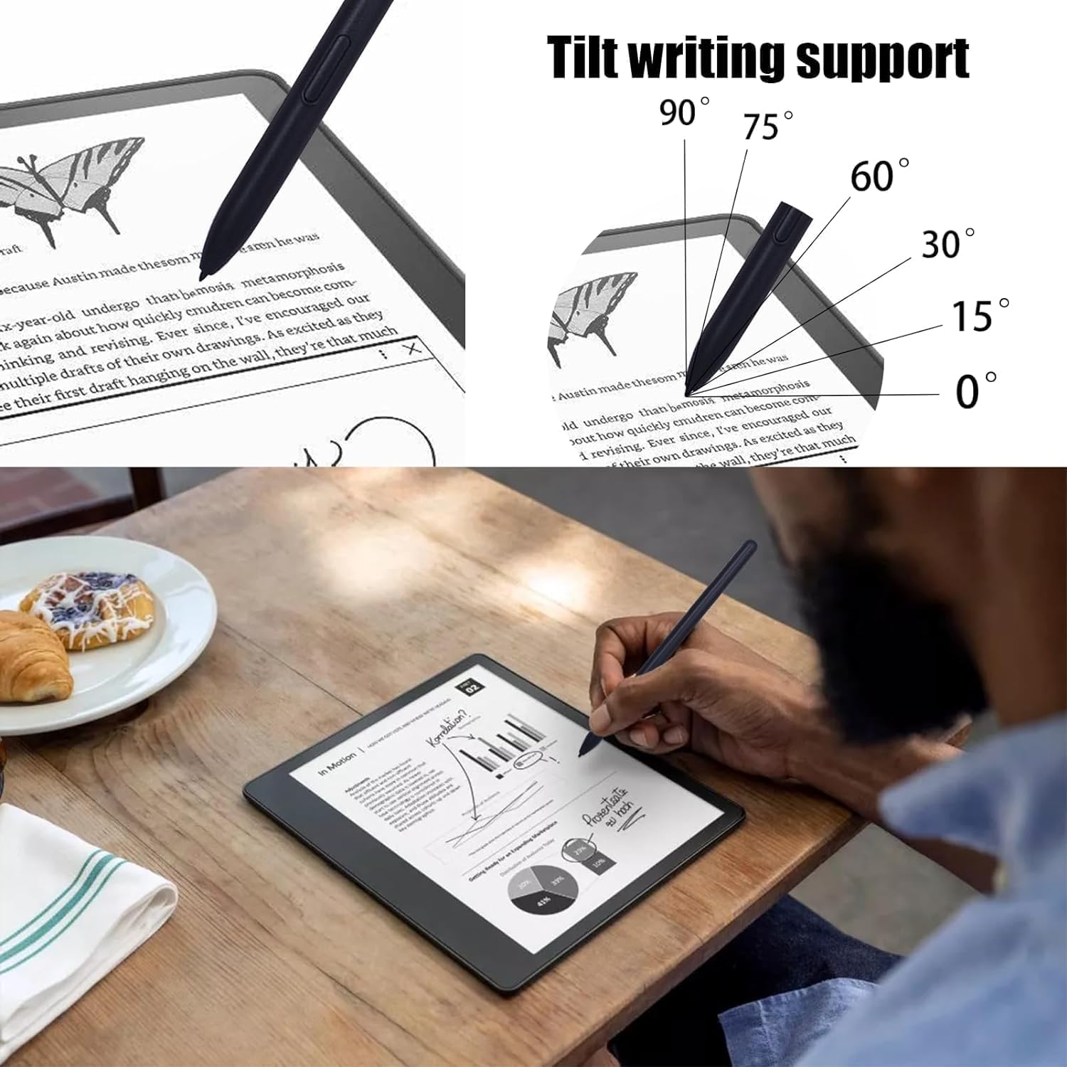S Pen di Ricambio per Kindle Scribe, Penna Stylus ad Assorbimento Magnetico per Scrittura e Disegno Digitale con la Compatibile Kindle Scribe, Sostituto con Sensibilità a Pressione 4096 (Colore Nero)