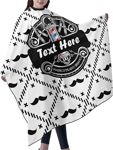 Miniatura 2 de Capa de peluquería impermeable personalizada, añade tu texto fotográfico, capa personalizada para corte de pelo de peluquería para hombres, capa de