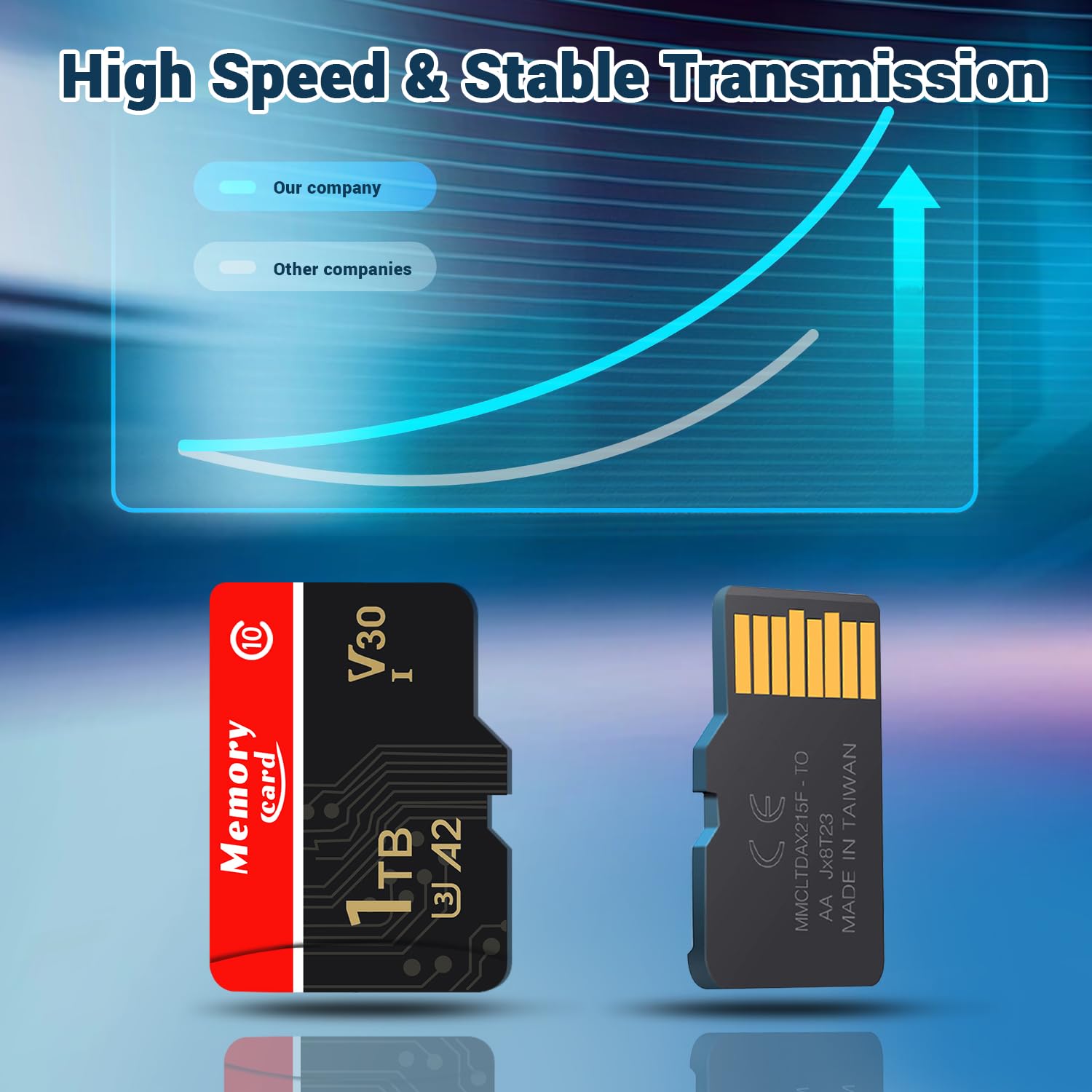 Custom Catch Carte mémoire 1024Go + Adaptateur, A2 pour Appareil Photo, Smartphone, système de sécurité, vidéo Full HD 4K, avec Une Vitesse de Lecture allant jusqu'à 100 Mo/s, Classe 10 (D-1024Go)