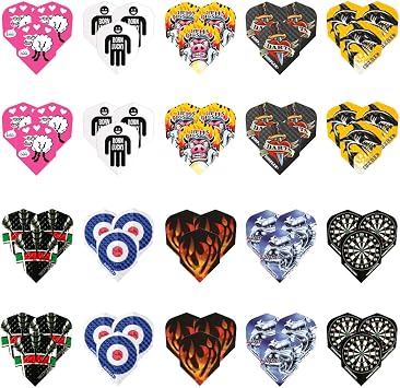 Harrows Funny Dart Flights | 20 x sets Darts Flights 60 Flights Total I 100 Micron Dart Flights I Premium Extra Strong Made in UK I Professional Darts Accessories