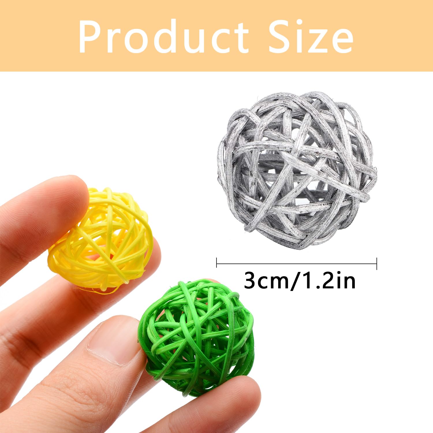 Hapivida 20Pcs Decorative Rattan Ball, Vase Filler Table Wicker Balls for Decorating Bowl Filler Party Supplies Decoration