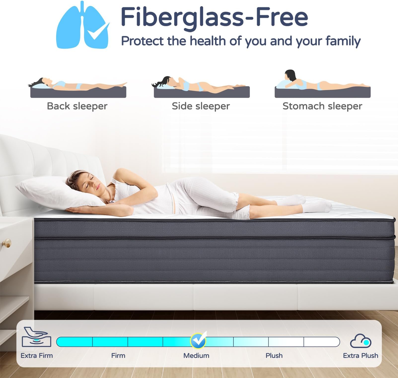 King Size Mattress 14 Inch - Upgrade Strengthen, Memory Foam Hybrid Mattress with Motion Isolation and Pressure Relief, Strong Edge Support, Pocket Spring King Size Mattress in a Box, Medium